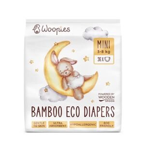 Detské bambusové EKO plienky Woopies MINI (3 - 8 kg), 36 ks