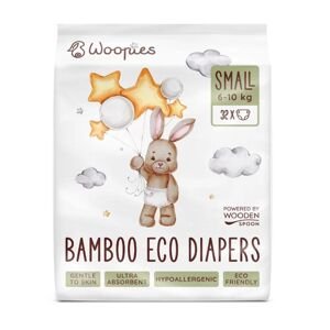 Detské bambusové EKO plienky Woopies SMALL (6 - 10 kg), 32 ks