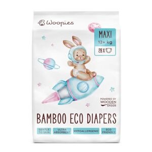 Detské bambusové EKO plienky Woopies MAXI (12+ kg), 28 ks